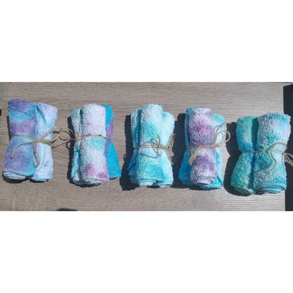 Tie Tye Dye Washcloths Set Of 3 Mixed Hand Dyed By Me - Picture 6 of 6